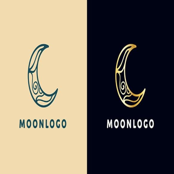 Elegant Crescent Moon Logo Design Abstract Style Illustration Background Cover Banner