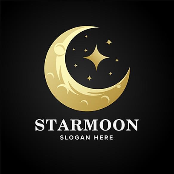 Luxury Star Moon Logo Design Template