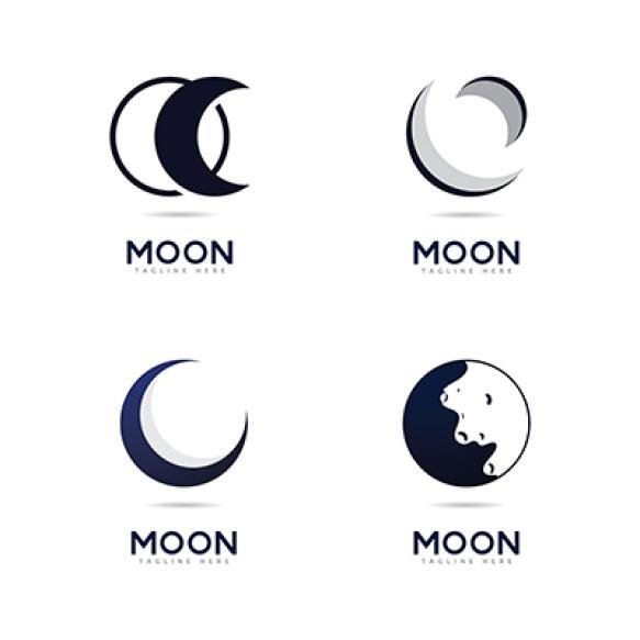 Moon Logo Vector Icon Design Template