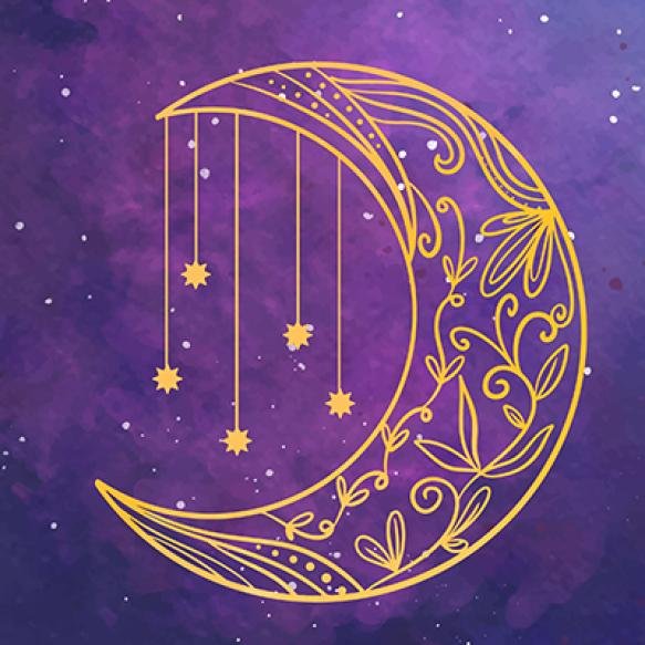 Watercolor Moon Stars Drawing Illustration