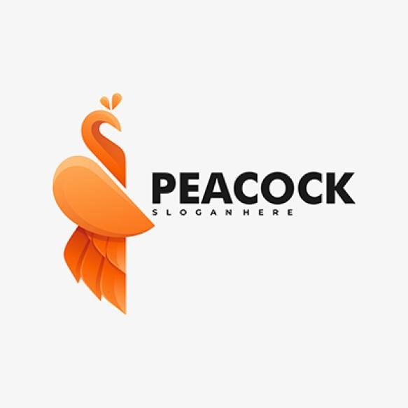Logo Illustration Peacock Gradient Colorful Style