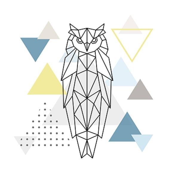 Polygonal Owl Abstract Background With Triangles