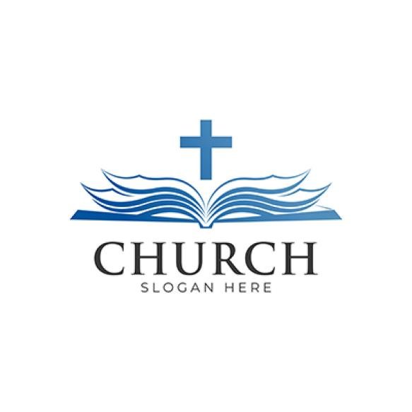 Christian Cross Church Logo Design Vector Illustration Cross Logo With Leaves Around