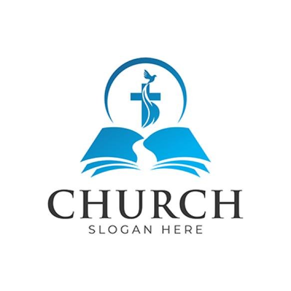 Christian Cross Church Logo Design Vector Illustration Cross Logo With Leaves Around It