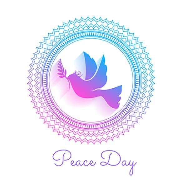 Decorative International Peace Day Banner With Pigeon Design Vector Illustration