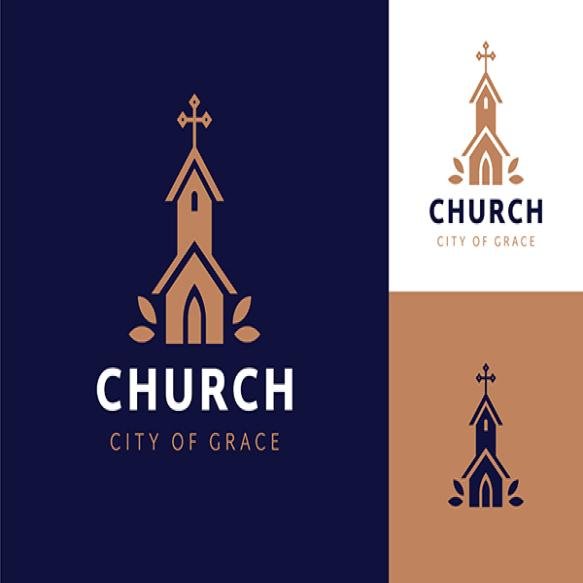 Flat Design Church Logo Template (2)