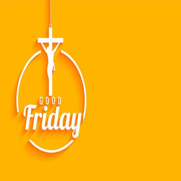 Good Friday Yellow With Jesus Christ Crucifixion Cross