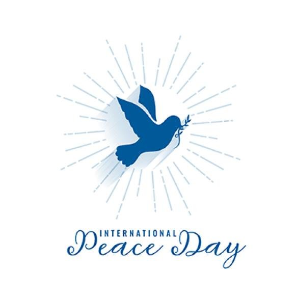 Happy World Peace Day Celebration Poster Symbol Humanity Vector