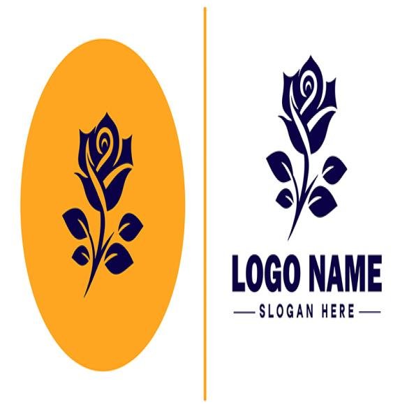 Rose Icon Rosa Blossom Flower Flat Logo Sign Symbol Editable Vector (1)