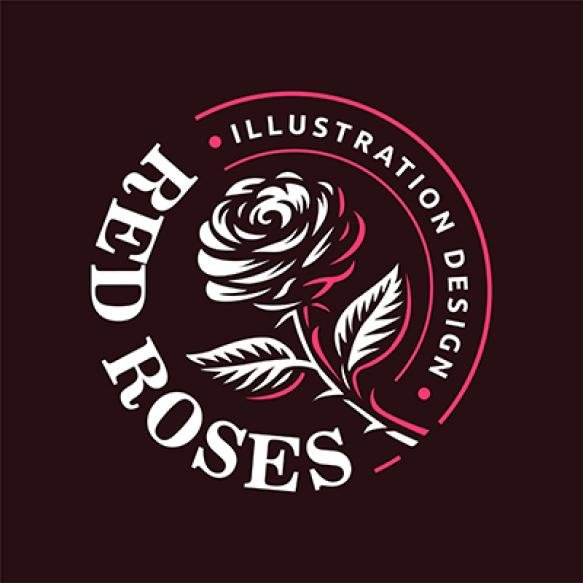 Silhouette Illustration Rose Flower Is Suitable Logo