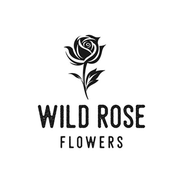 Wild Rose Flower Botanical Logo Vector Illustration