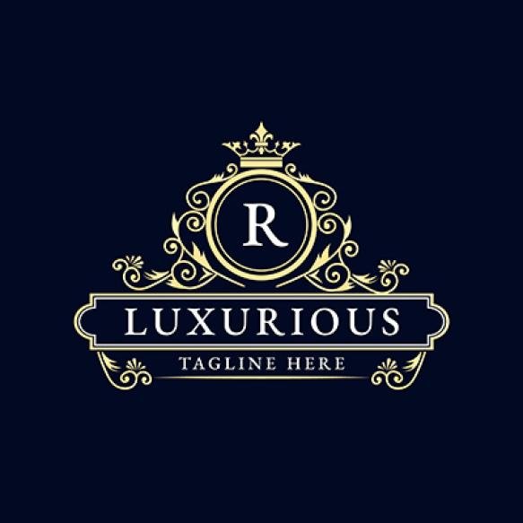 Calligraphic Feminine Floral Logo Hand Drawn Heraldic Monogram Antique Style Luxury Design