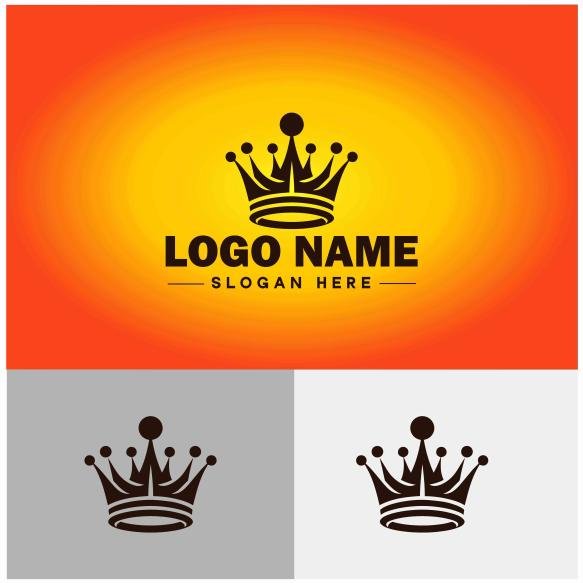 Crown Logo Icon King Royal Queen Icon Vector Business App Silhouette Crown Luxury Fashion Logo Templ