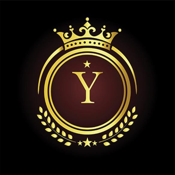 Elegant Golden Letter Y Logo With Crown Laurel Design Luxury Branding Royalty