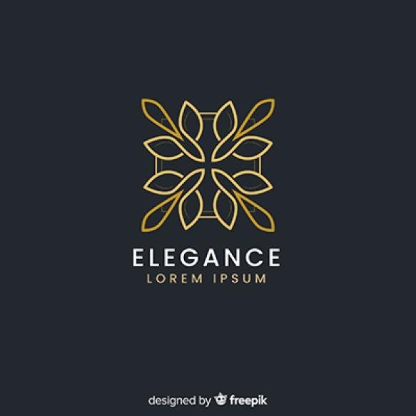Golden Elegant Logo Flat Style