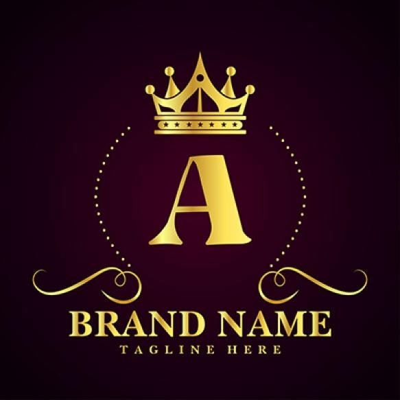 Letter Golden Crown Logo Vector Illustration
