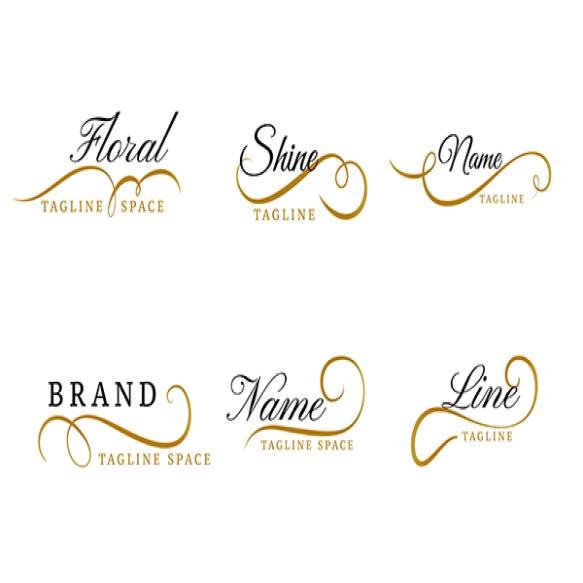 Lovely Floral Ornamental Logos Collection Design Set
