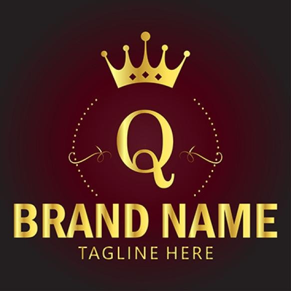 Luxury Brand Letter Q Logo With Crown (1)