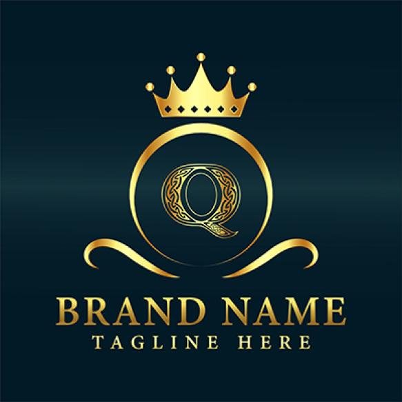 Luxury Brand Letter Q Logo With Crown