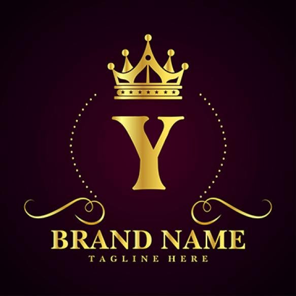 Luxury Brand Letter Y Logo With Crown (1)
