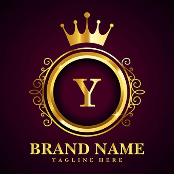 Luxury Brand Letter Y Logo With Crown (2)