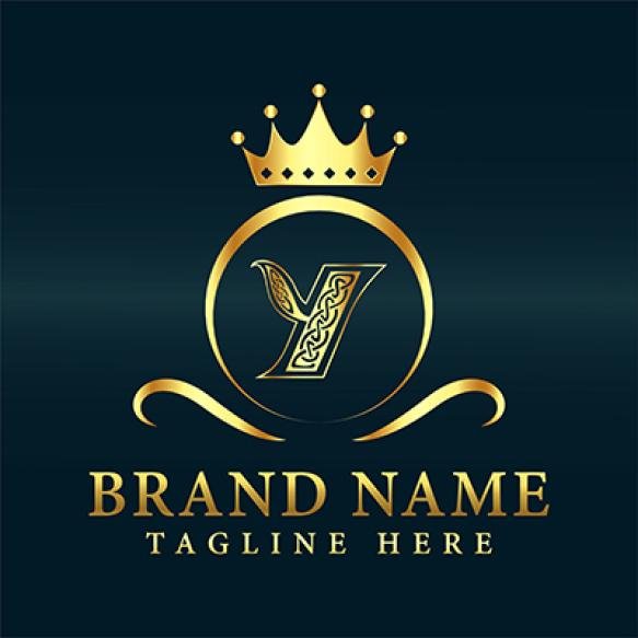 Luxury Brand Letter Y Logo With Crown