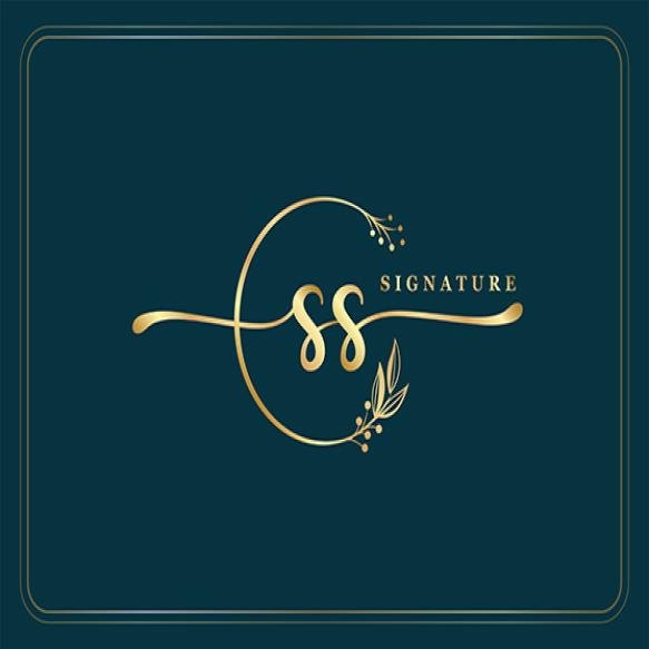 Luxury Gold Signature Initial Ss Logo Design Isolated Leaf Flower