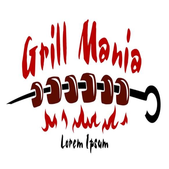 Barbecue Symbol With Fire Meat