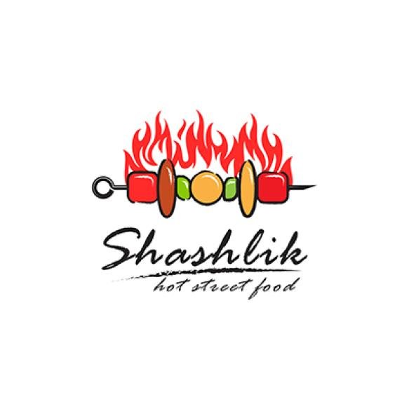 Meat Skewer Fire Logo Design Barbecue Skewer Food Grill Smoke Restaurant Hot Food Vector