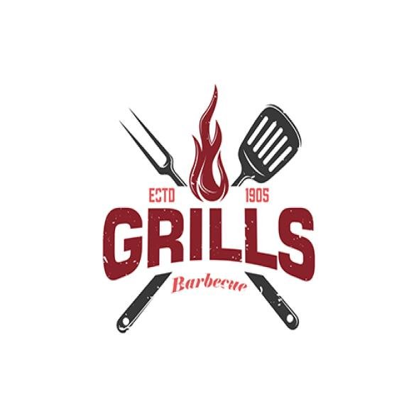 Vintage Retro Rustic Bbq Grill Barbecue Barbeque Logo