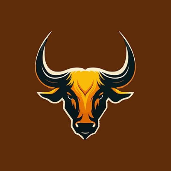 Bull Head Logo With Dark Brown Background