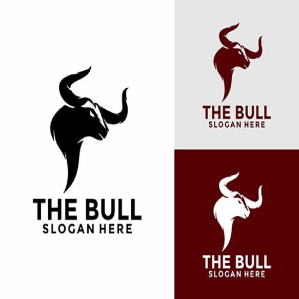 Bull Head Long Horn Logo Design Vector Template Buffalo Cow Ox Bull Head Logo Design Inspiration