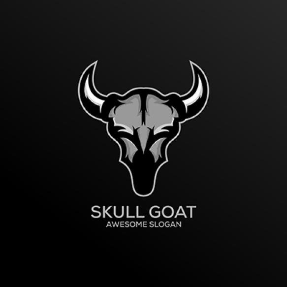 Skull Goat Logo Design Mascot