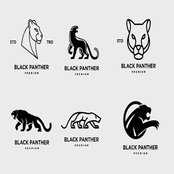 Big Black Panther Illustration Logo White Background