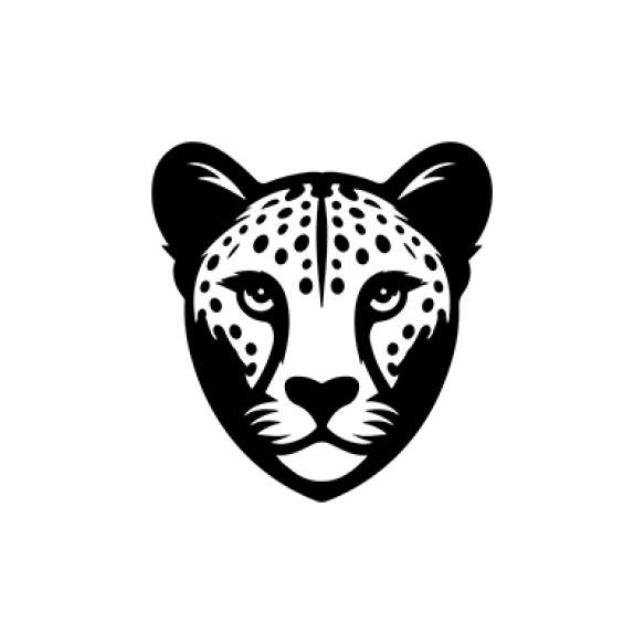 Cheetah Head Logo Silhouette Vector With White Background