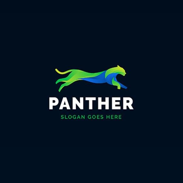 Gradient Colored Panther Logo Template (2)