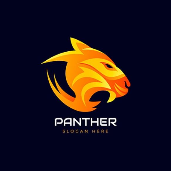 Gradient Colored Panther Logo Template