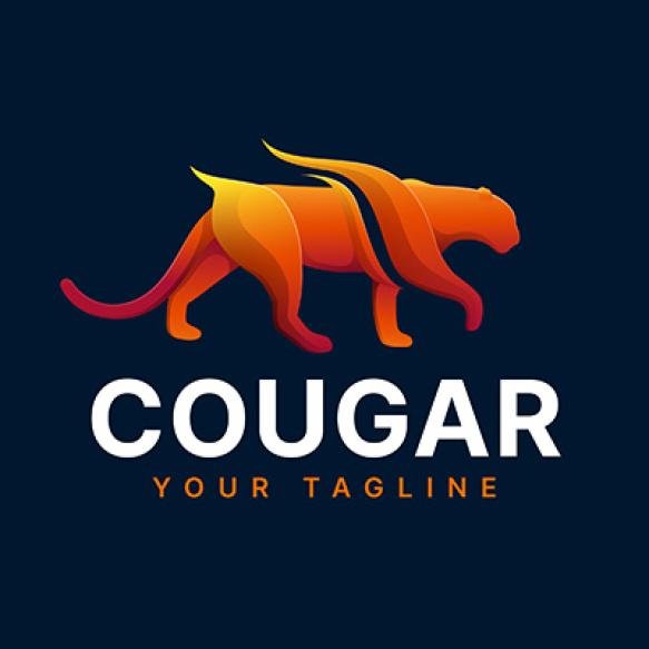 Gradient Creative Cougar Logo Template