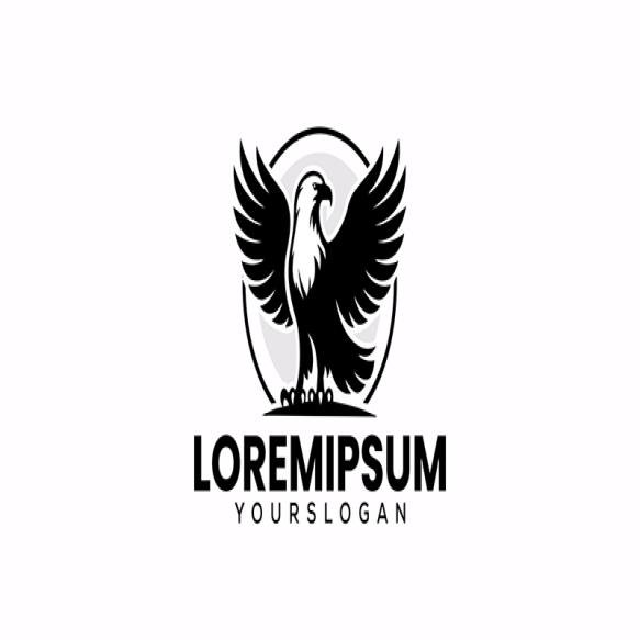 African Fish Eagle Modern Minimal Silhouette Style Logo