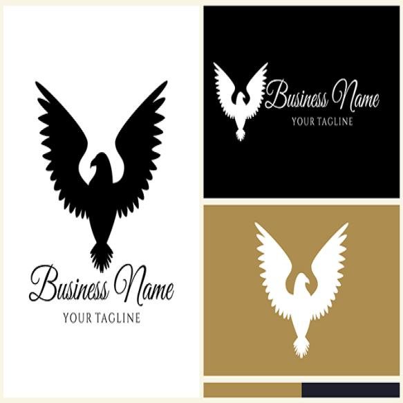 Silhouette Eagle Head Logo Template