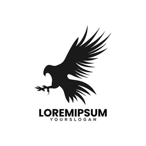 Silhouette Style Eagle Logo Illustration Vector