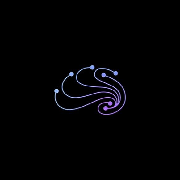 Abstract Brain Network Line Art Logo Concept