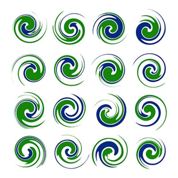 Abstract Green Twister Shape Design Element
