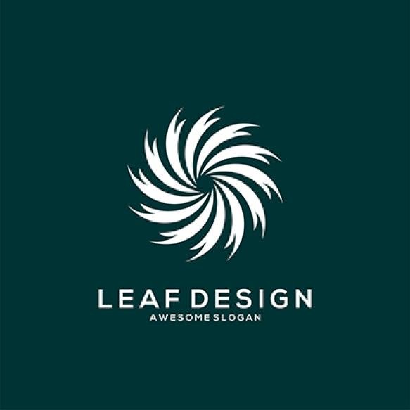 Leaf Logo Minimalist Gradient Style Design