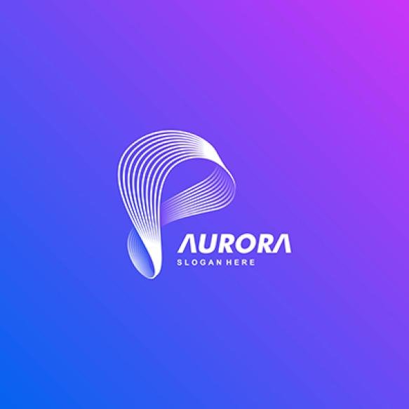 Logo Illustration Aurora Gradient Colorful Style
