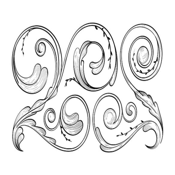 Realistic Ornamental Hand Drawn Border