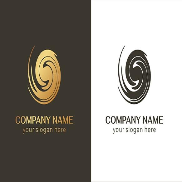 Round Spiral Logo Swirling Elegant Waves Fabric Template Creating Unique Luxury Design Logo Fashion (2)