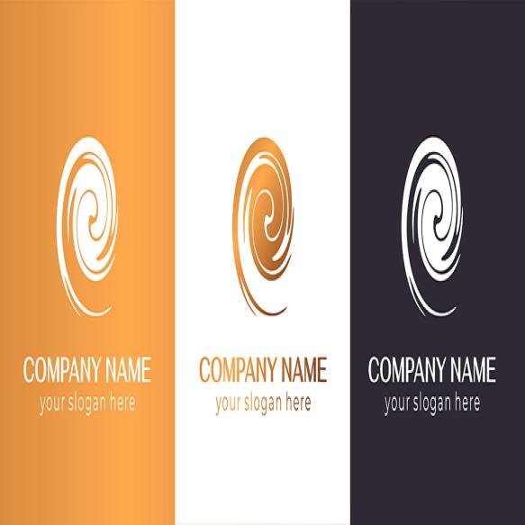 Round Spiral Logo Swirling Elegant Waves Fabric Template Creating Unique Luxury Design Logo Fashion