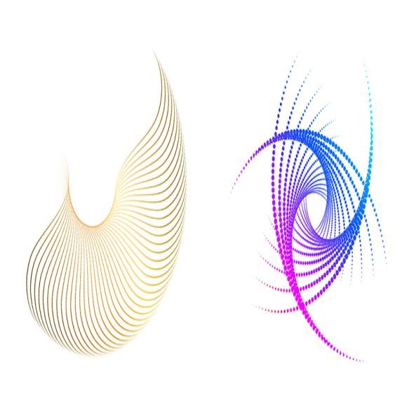 Set Design Element Circle Isolated Bold Vector Colors Golden Ring From Abstract Glow Wavy Stripes Ma