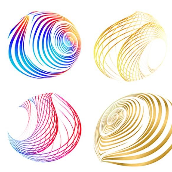 Set Design Elements Symbol Editable Halftone Frame Dot Circle Pattern White Background Vector Illust